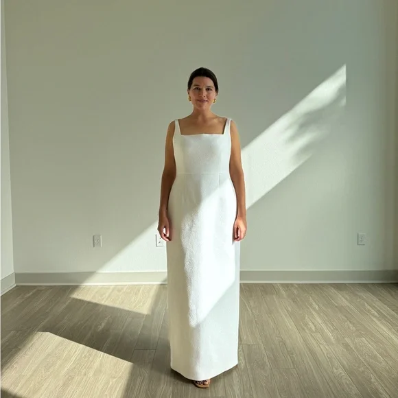 Emilia Wickstead Bridal Cloque Column Wedding Gown UK18 US14 NWT Retail $4200 - Picture 5 of 15